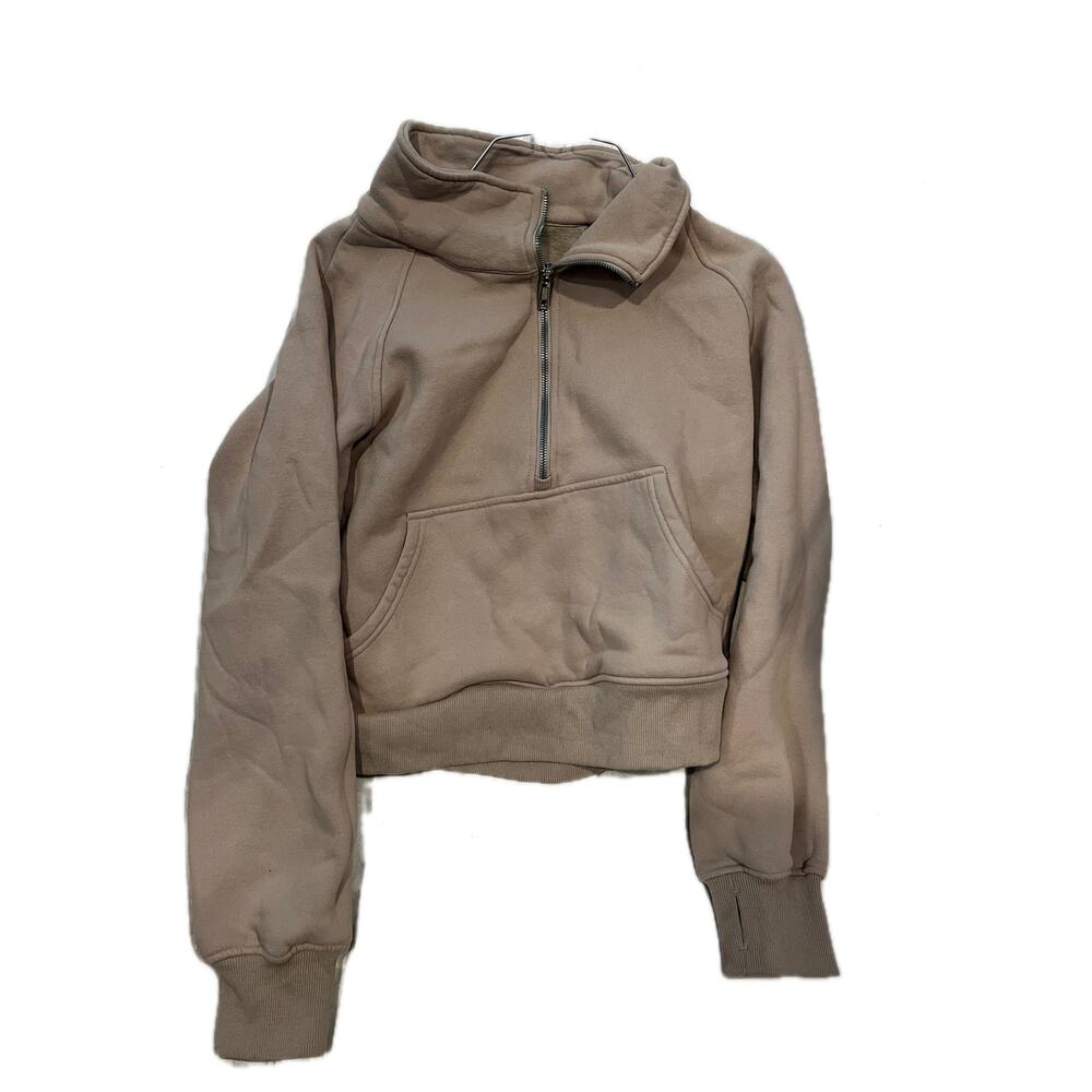Automet Beige Cropped Pullover Hoodie Womans M